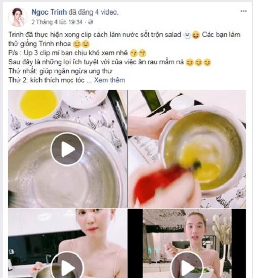 ngoc trinh gay "choang toan tap" voi bi quyet duong da trang khoe nho... rau mam ! - 1